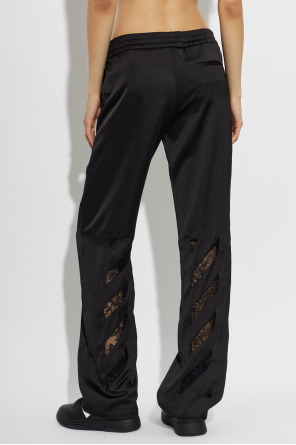 Off-White Satin trousers with printed logo