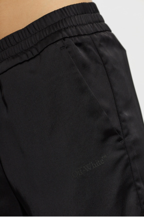 Off-White Satin trousers with printed logo