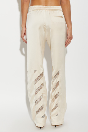 Off-White Satin trousers with printed logo