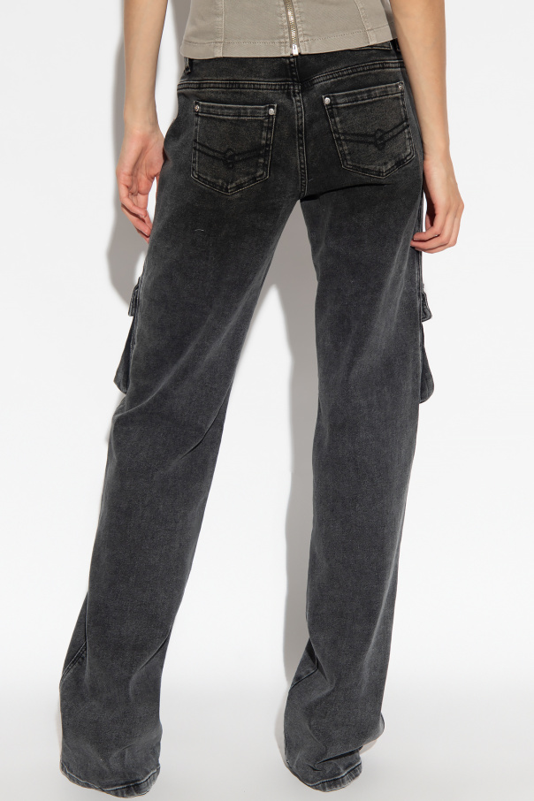 Denim cargo pants in black - Blumarine