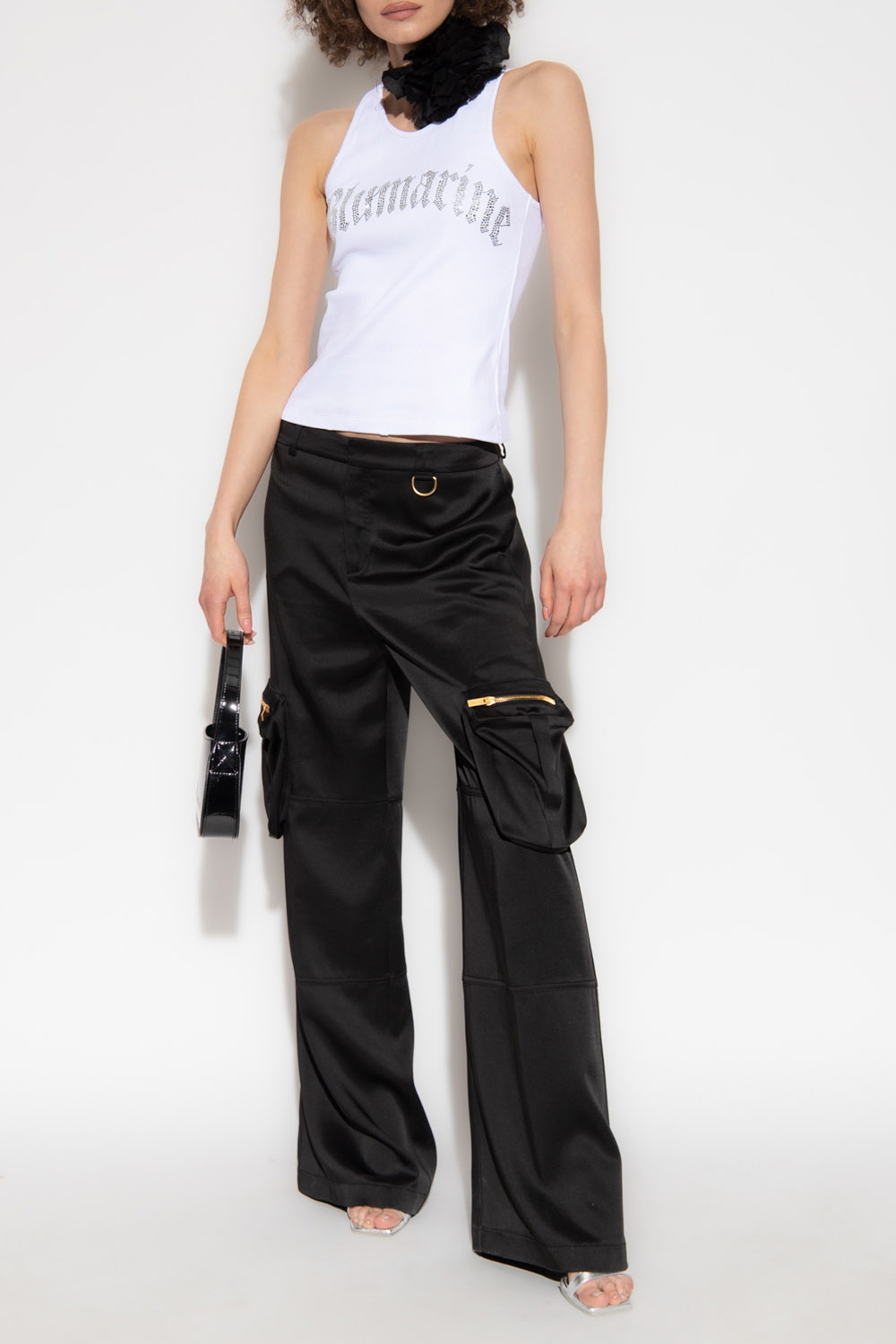 Blumarine Satin cargo trousers