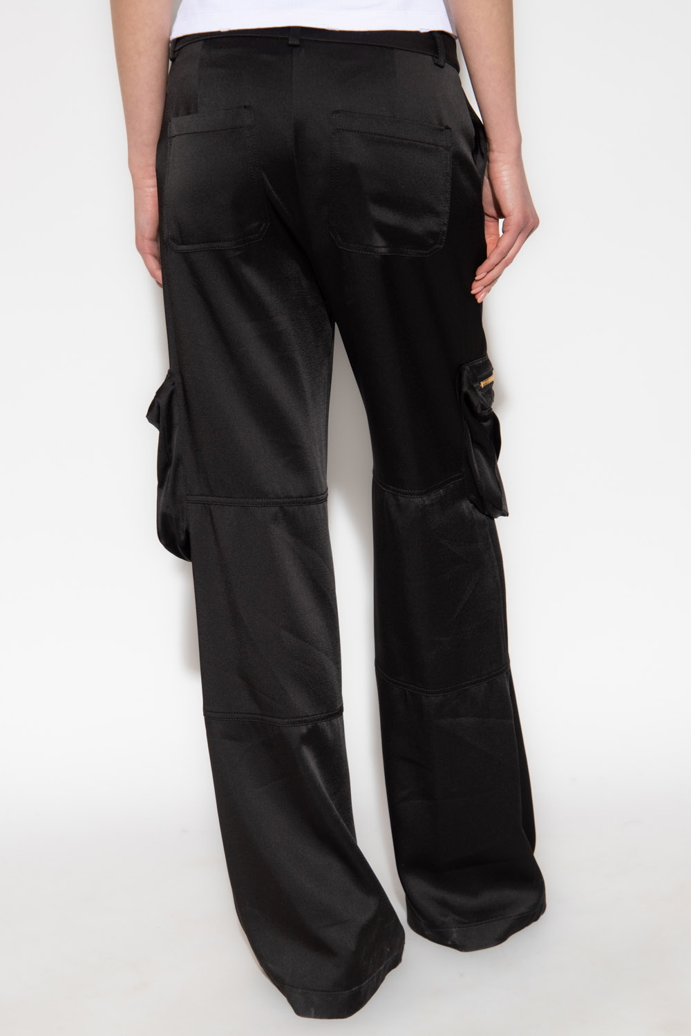 Blumarine Satin cargo trousers