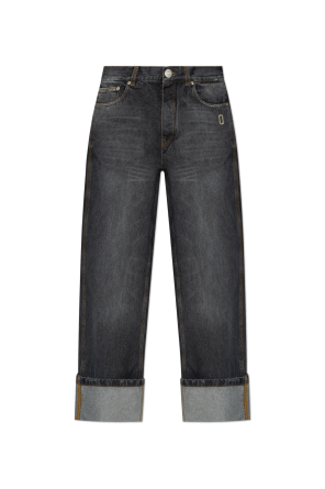 High-waisted jeans
