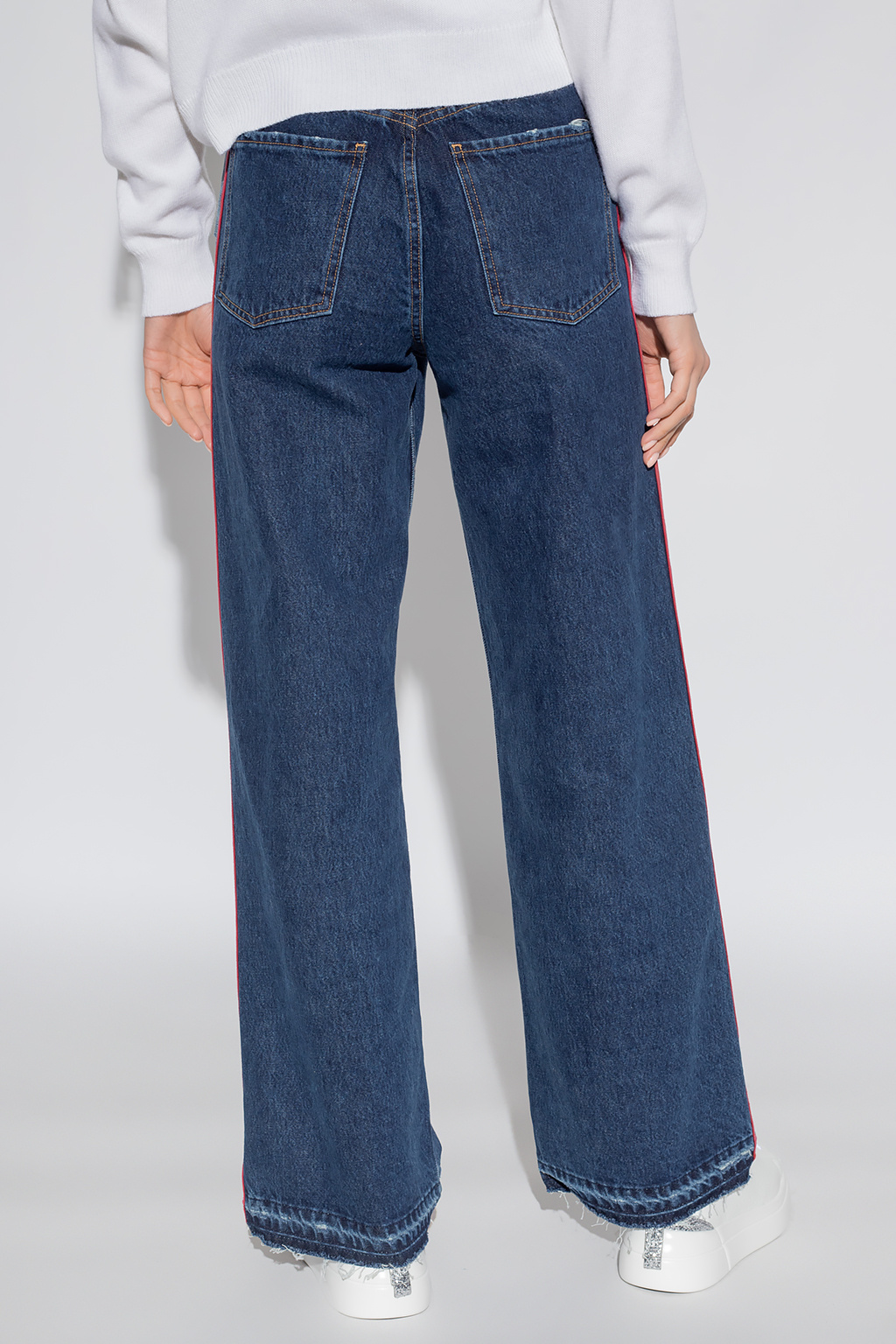 Red valentino Varsity Side-stripe jeans