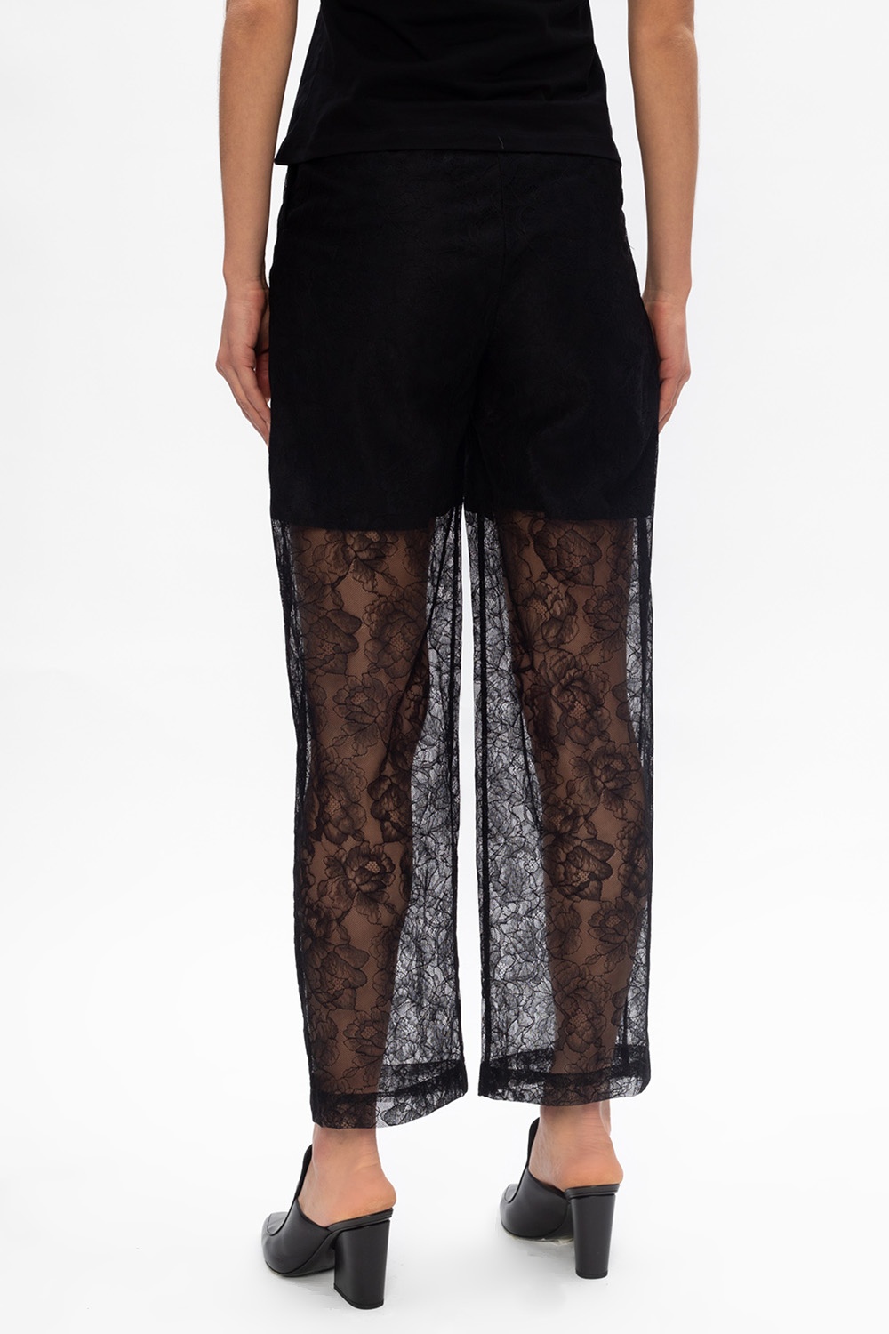 Black High-waisted lace trousers MSGM - Vitkac Australia