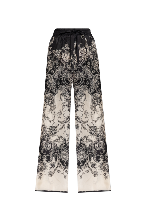 Zimmermann Silk trousers with print
