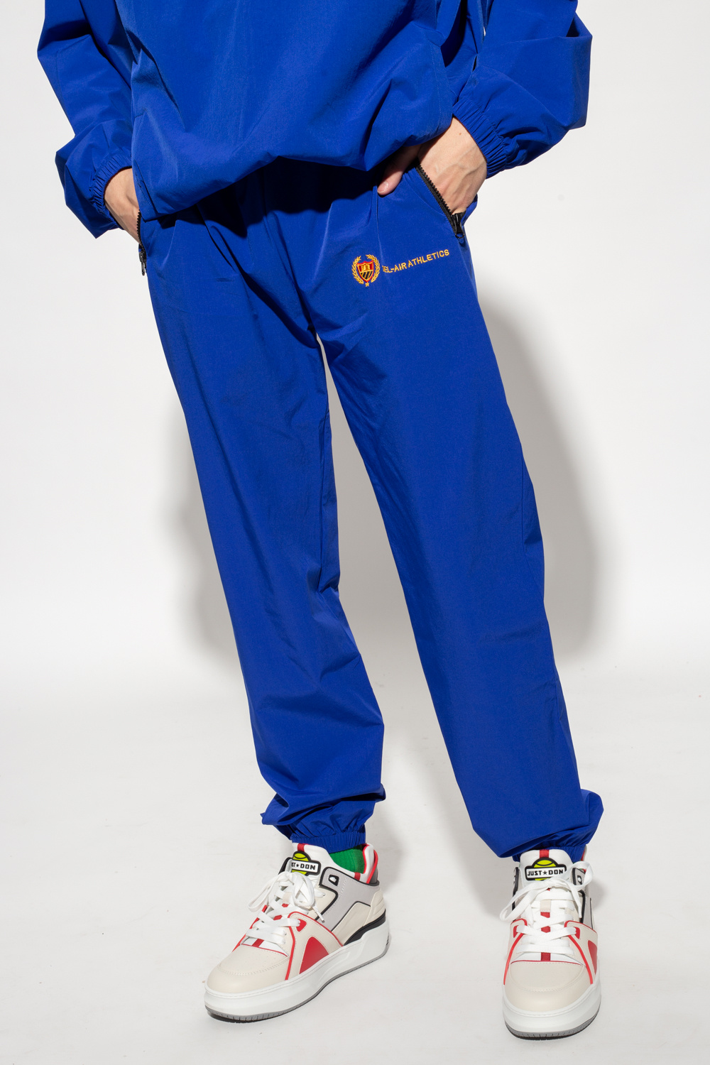 Zizzi Jeans 'Amy' antracite Track pants with logo