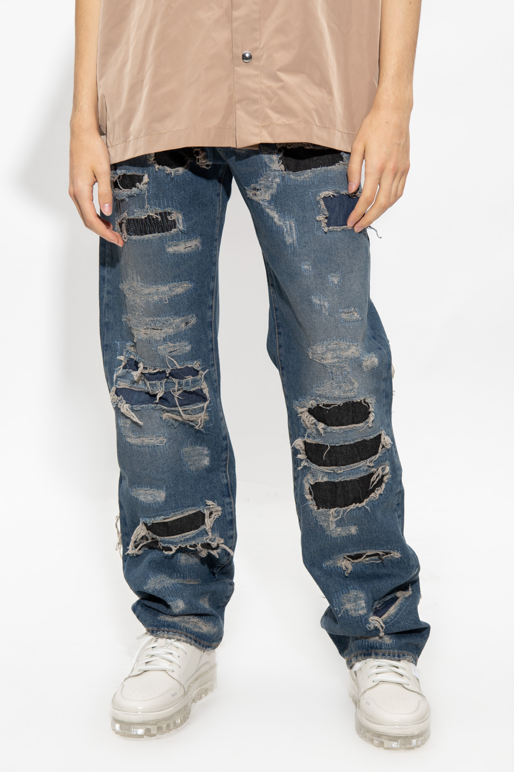 424 Calvin Klein high-waisted straight-leg jeans Grau