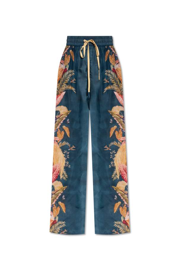 Silk trousers with a colorful print od Zimmermann