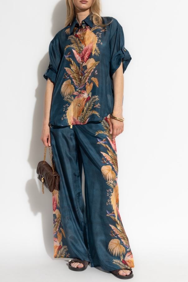 Zimmermann Silk trousers with a colorful print