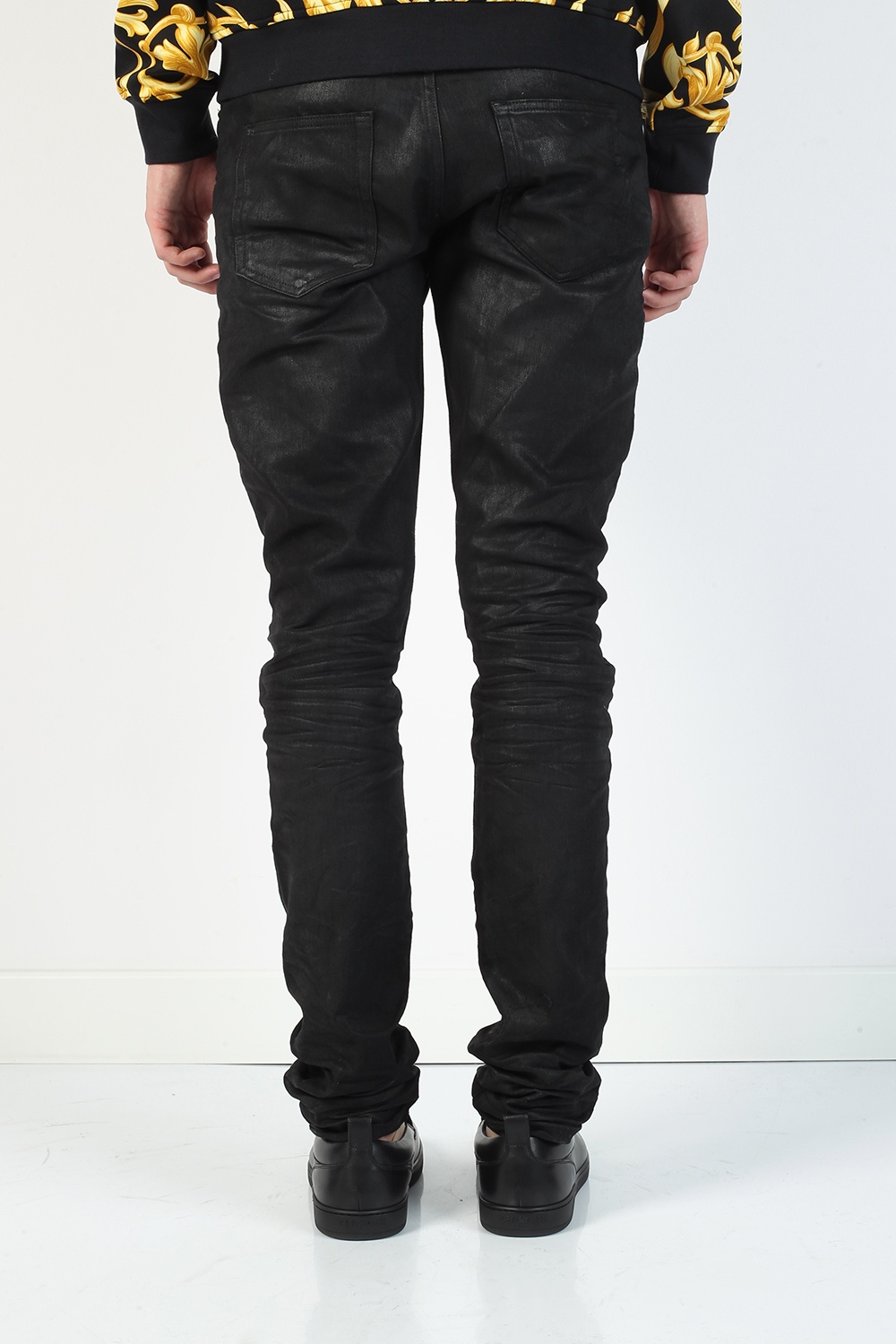 saint laurent waxed jeans