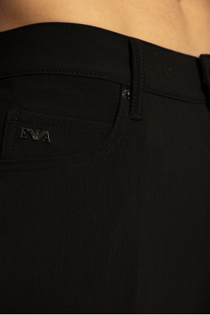 Emporio Armani Spodnie z aplikacją w kształcie logo
