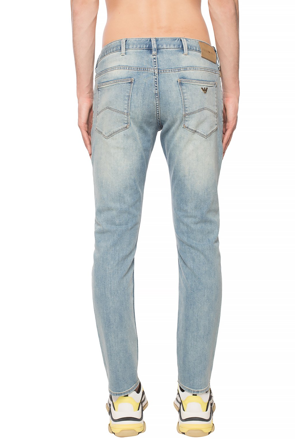 mens armani distressed jeans