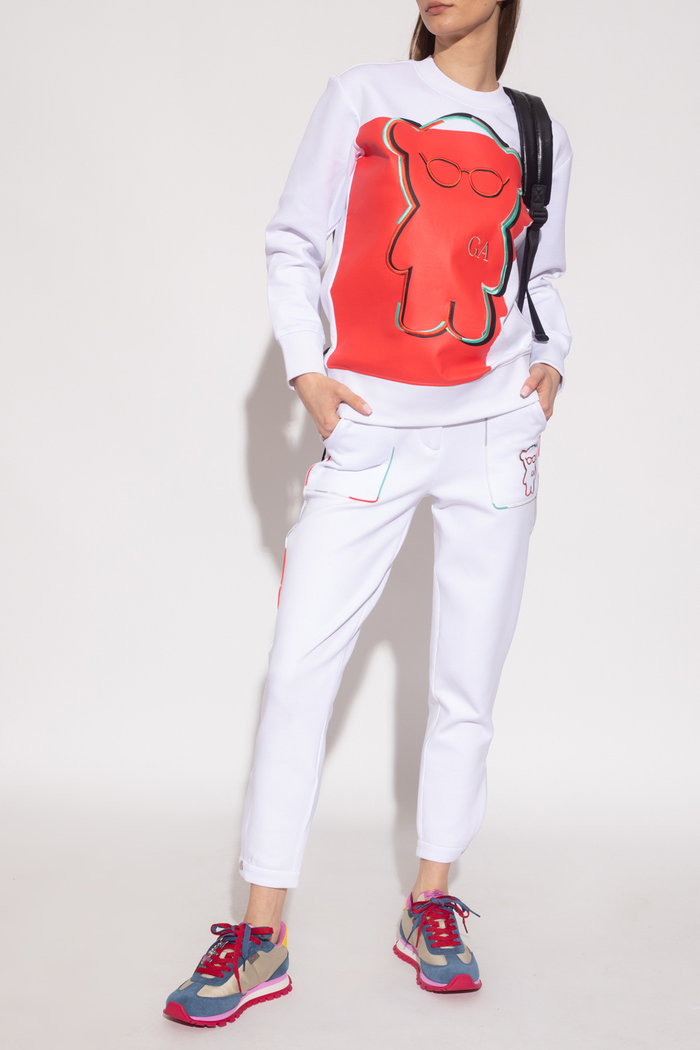 NoName tracksuit and joggers White/Multicolored S discount 52% WOMEN FASHION Trousers Print 