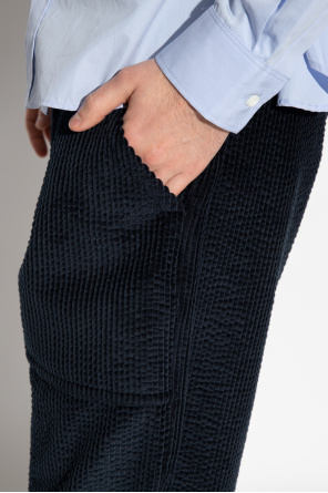 Giorgio Armani Ribbed leather trousers