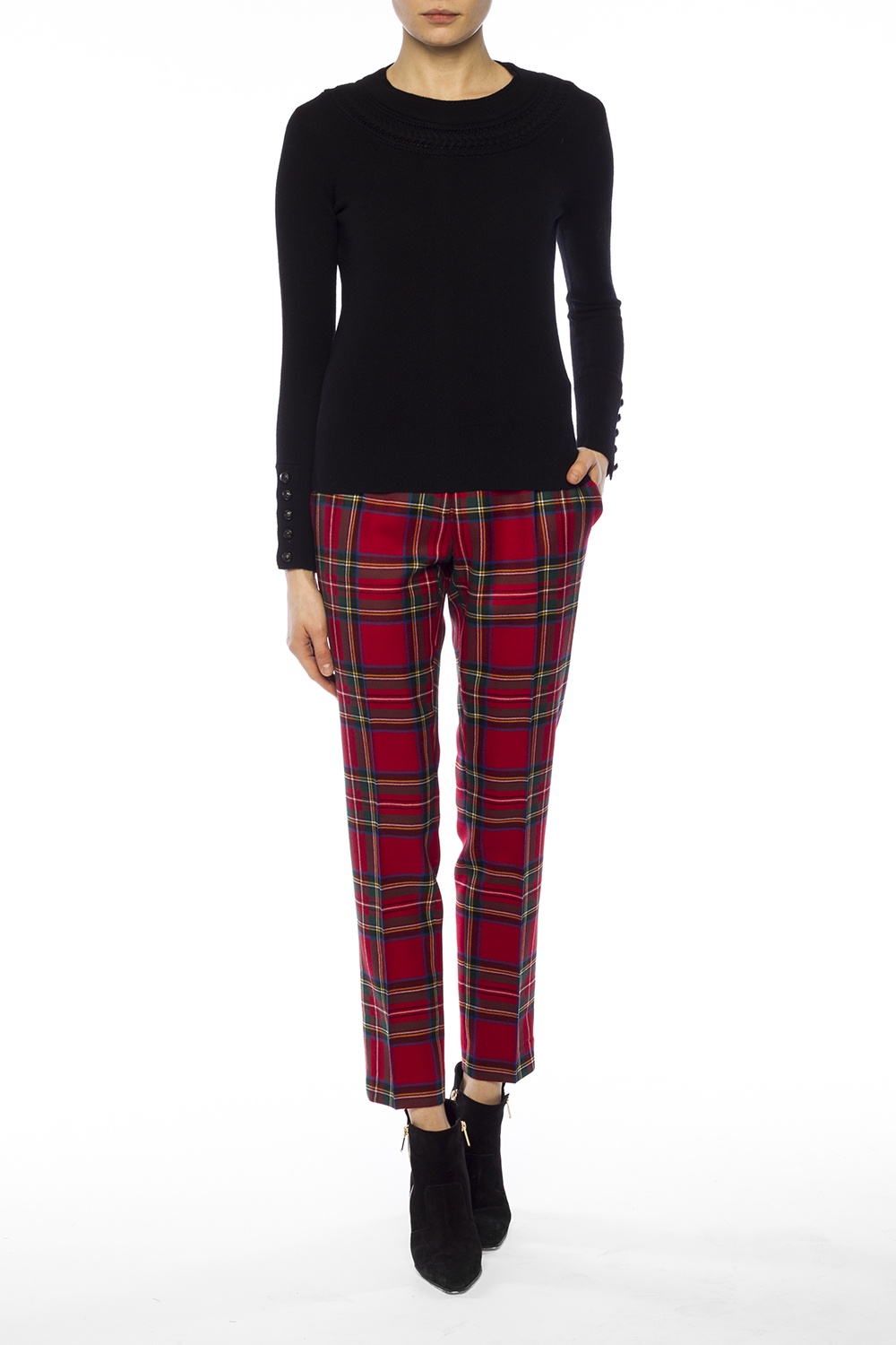 Red Checked pleatfront trousers Burberry  Vitkac France