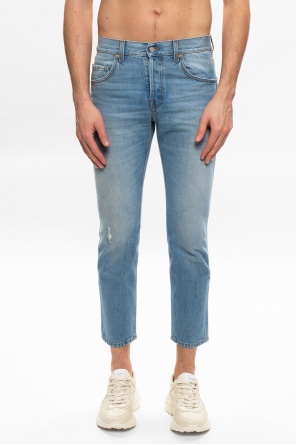 gucci leather Distressed jeans