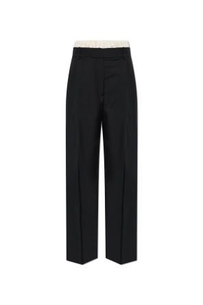 Wool pleated trousers
