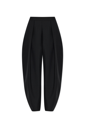 Wool pleated trousers