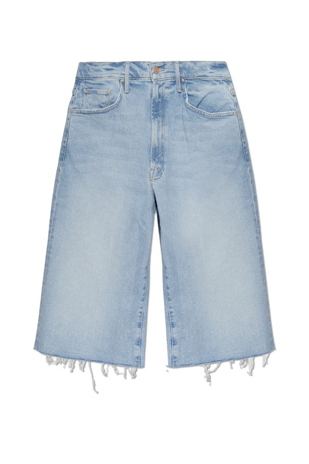 ‘The Whole Lot Zip Fray’ denim shorts od MOTHER