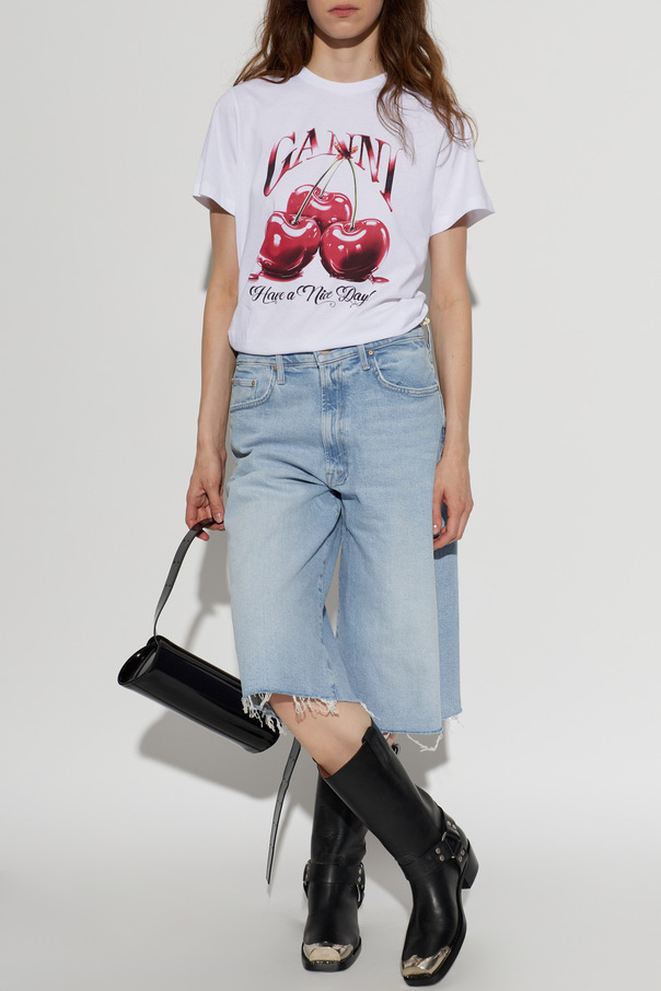MOTHER ‘The Whole Lot Zip Fray’ denim shorts