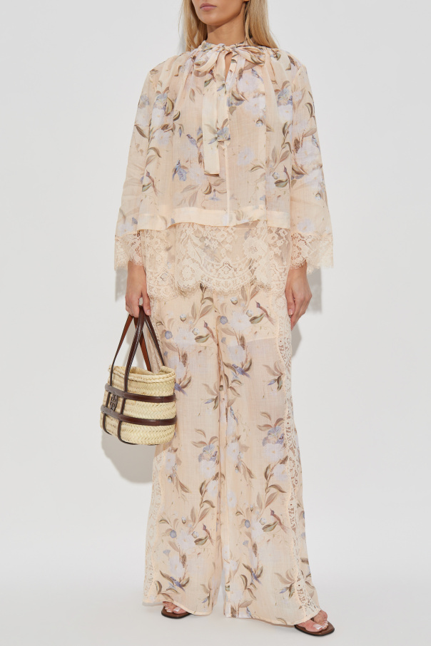 Zimmermann Trousers with lace inserts