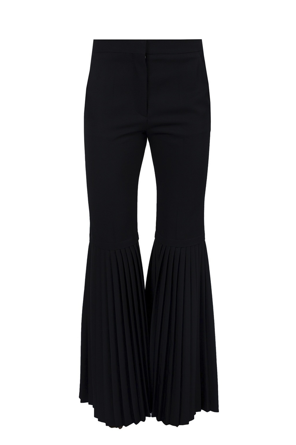 pleated bell bottom trousers