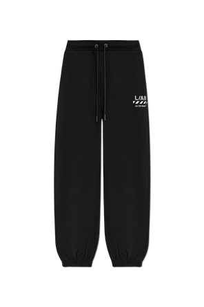 Track pants with printed logo