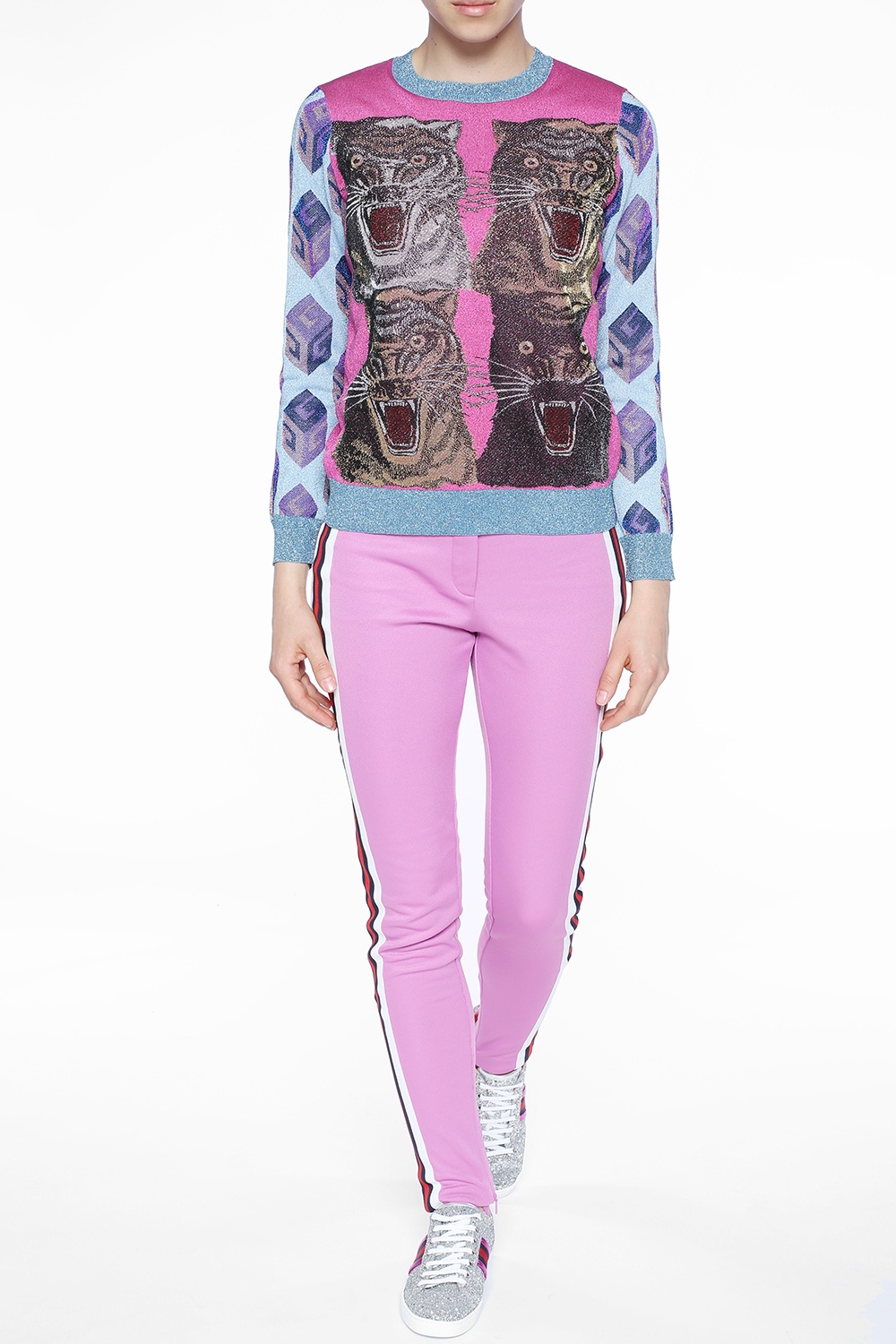 Gucci: Floral Snake Pyjama-Style Pants with Shirt in Pink 'l'Aveugle par  Amour