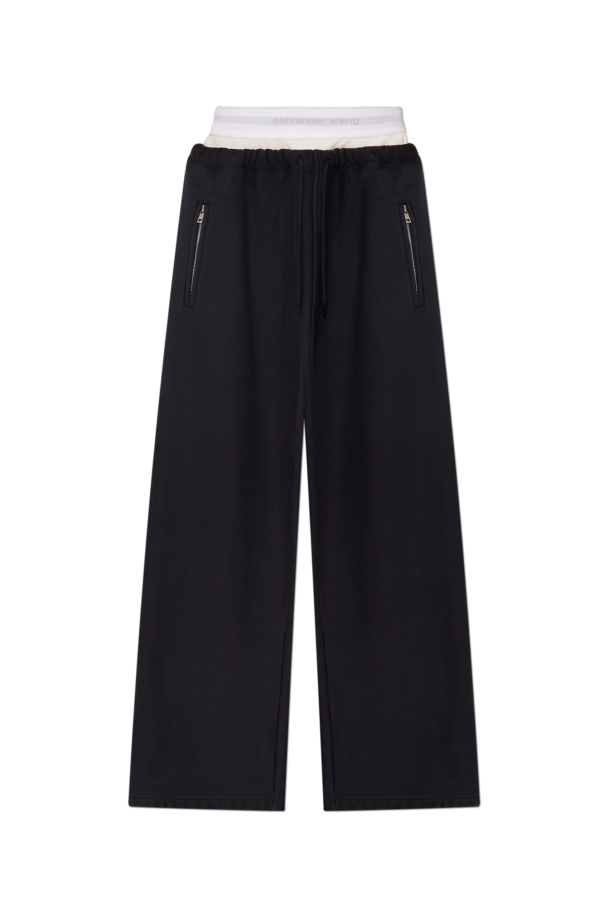 T by Alexander Wang shiny-effect track pants