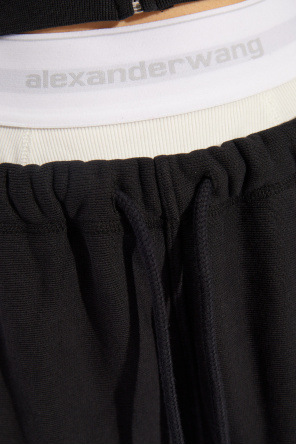 T by Alexander Wang shiny-effect track pants
