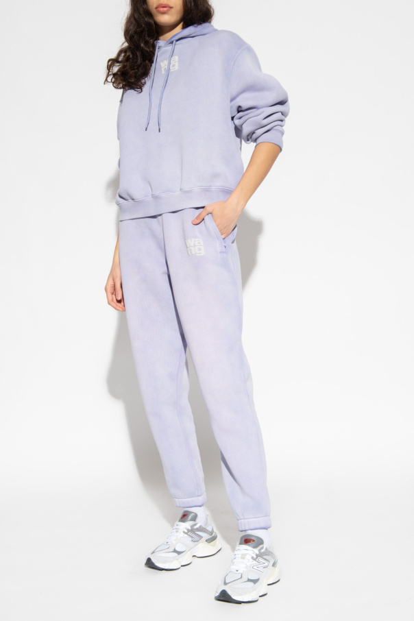 Purple Sweatpants with logo T by Alexander Wang - Leggings The