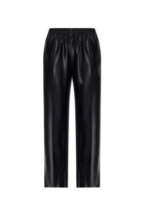 Trousers with a shimmering finish