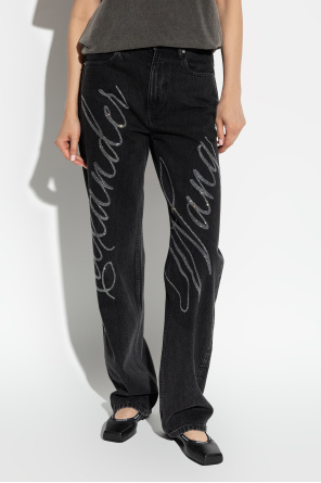 Alexander Wang Jeans with a crystal-finished logo