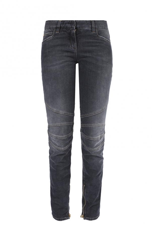 Grey Biker jeans Balmain - Vitkac