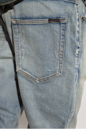 Saint Laurent Przecierane jeansy