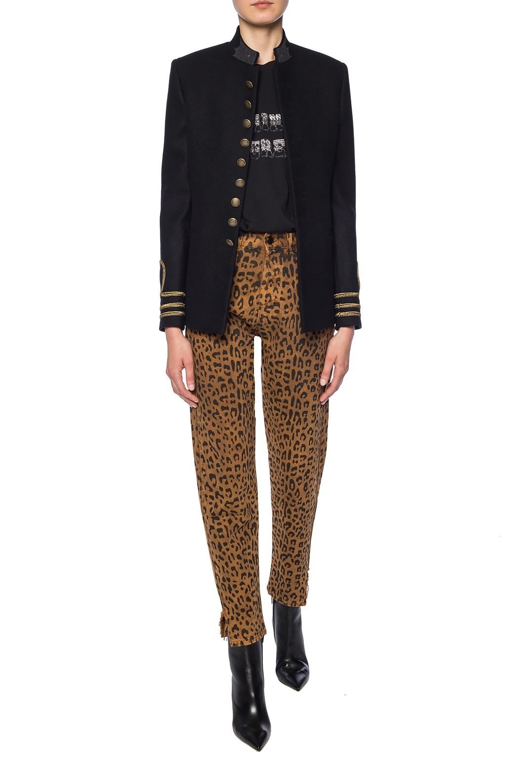 saint laurent leopard jeans