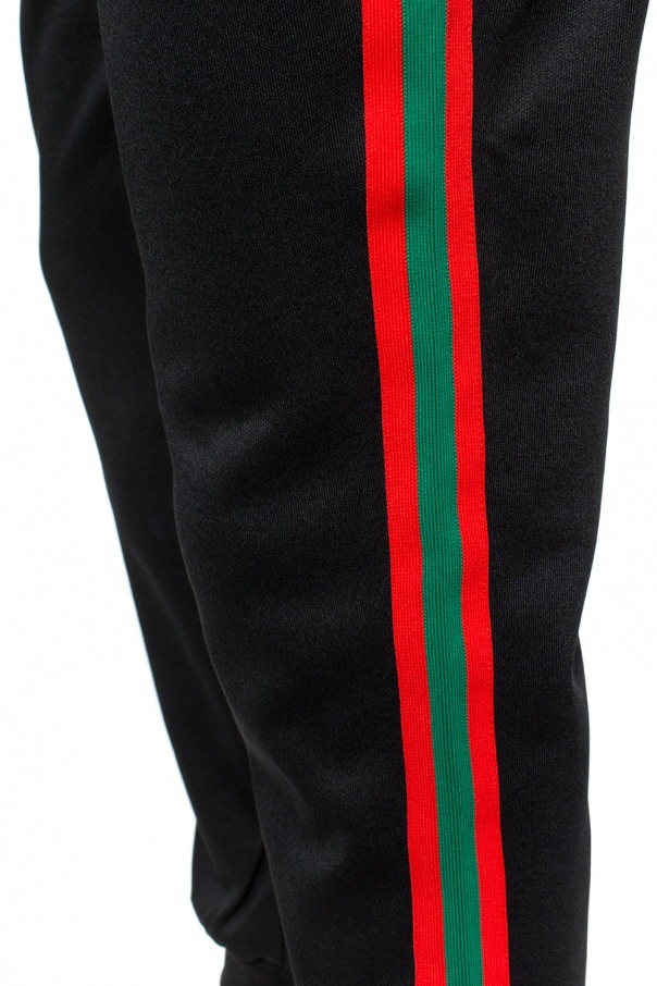 gucci sweatpants green and red