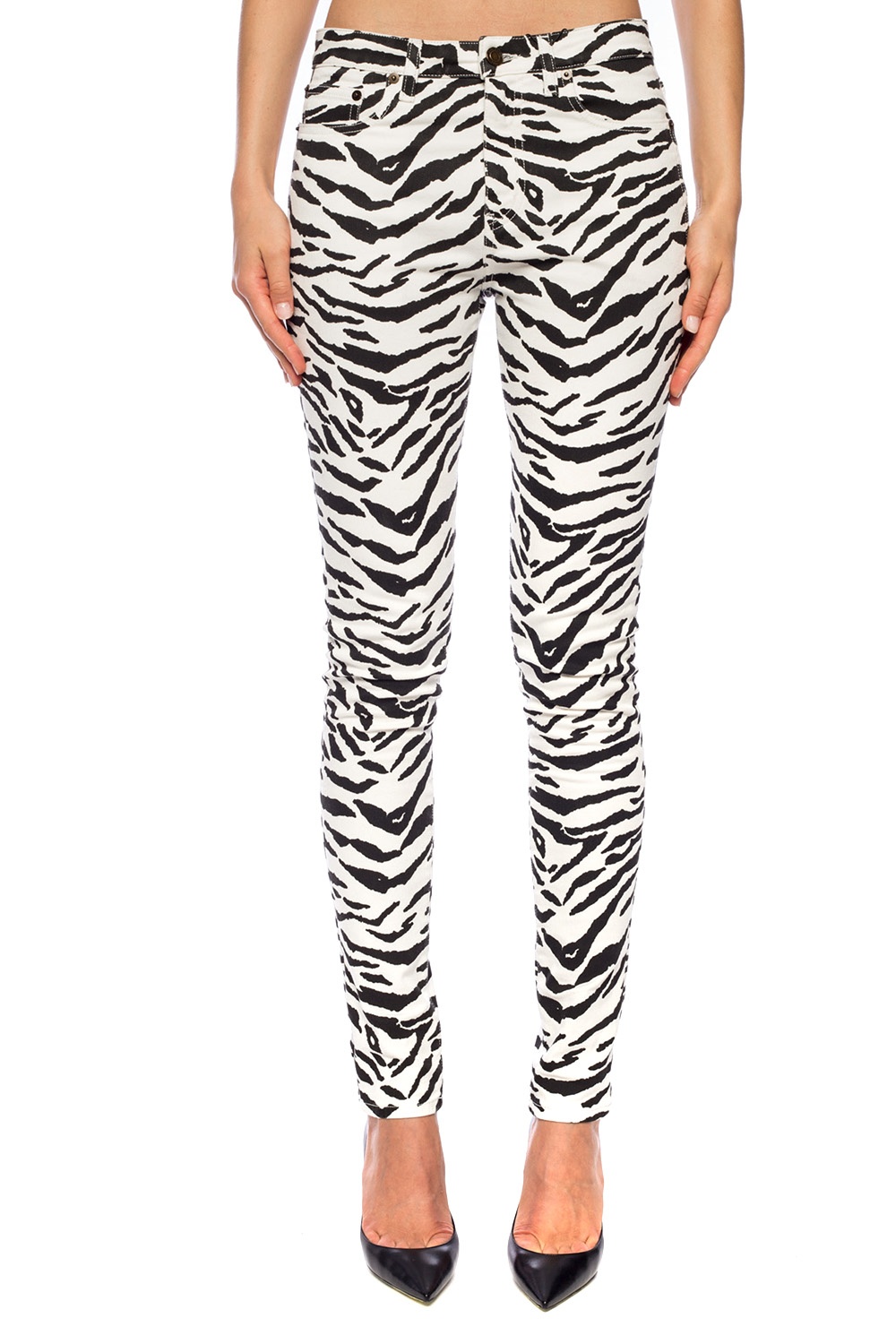 saint laurent zebra jeans