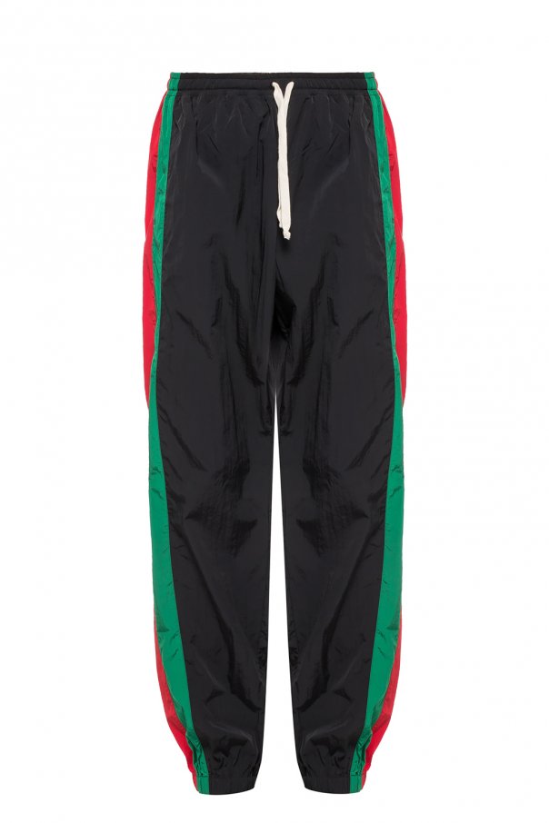 gucci sweatpants green and red