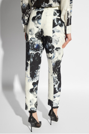 Alexander McQueen Trousers with floral motif