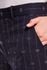 Gucci NAVY BLUE Creased trousers with logo