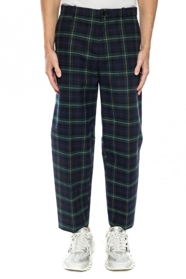 balenciaga checked trousers