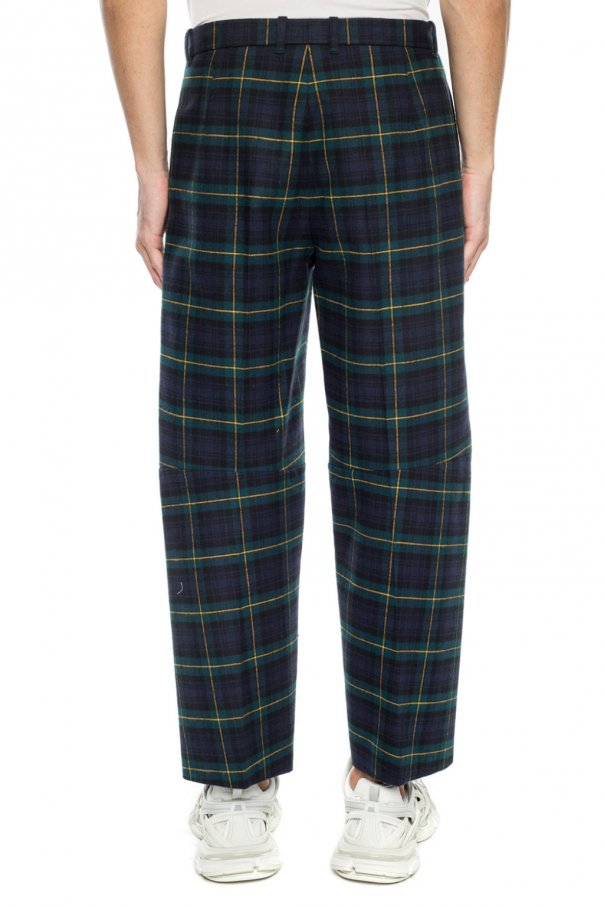 balenciaga checked trousers