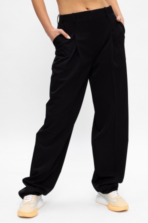 Stella McCartney Wool pleat-front Wave trousers