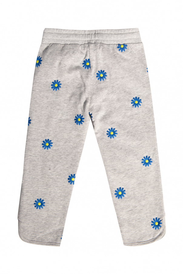 Stella McCartney Kids Floral-embroidered trousers
