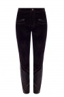 Saint Laurent BLACK High-waisted suede trousers