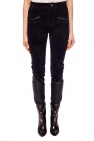 Saint Laurent BLACK High-waisted suede trousers
