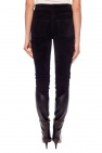 Saint Laurent BLACK High-waisted suede trousers