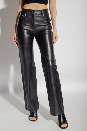 STAND STUDIO Lamb leather Channel trousers